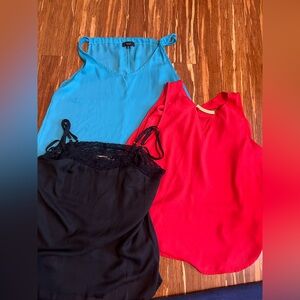 Women's Sleeveless Tops - Red, Blue, and Black